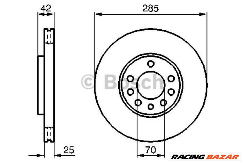 BOSCH 0986479107 Féktárcsa - SAAB, VAUXHALL, OPEL, FIAT, CHEVROLET 1. kép