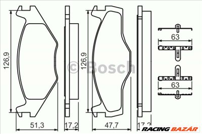 BOSCH 0986494057 Fékbetét - VOLKSWAGEN, SEAT