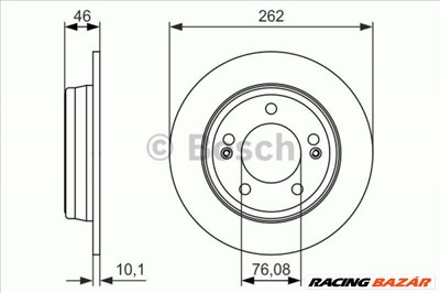 BOSCH 0986479052 Féktárcsa - HYUNDAI, KIA