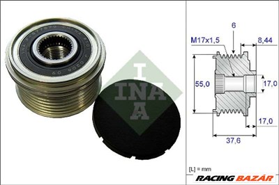 INA 535 0246 10 Generátor szabadonfutó - MITSUBISHI, NISSAN, CITROEN, PEUGEOT, MAZDA, SUBARU