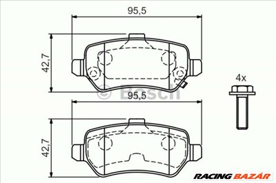 BOSCH 0986424646 Fékbetét - VAUXHALL, OPEL, KIA, CHEVROLET