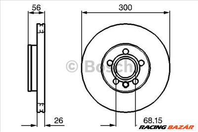 BOSCH 0986479037 Féktárcsa - VOLKSWAGEN, FORD, SEAT