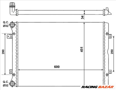 NRF 53022 Motorvízhűtő - VOLKSWAGEN, SEAT, FORD