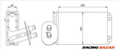 NRF 54247 Fűtésradiátor - VOLKSWAGEN