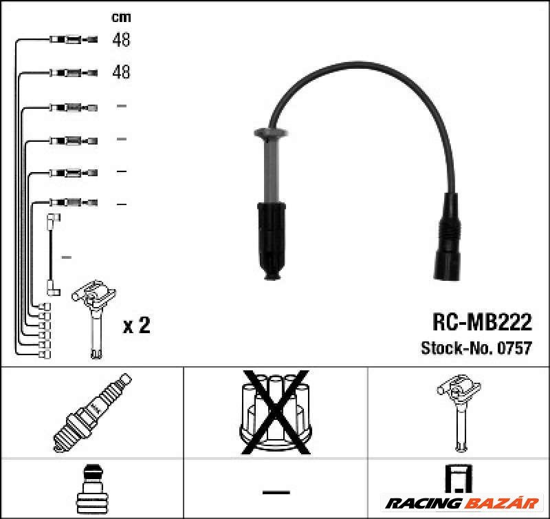 NGK 0757 Gyújtókábel készlet - MERCEDES-BENZ 1. kép