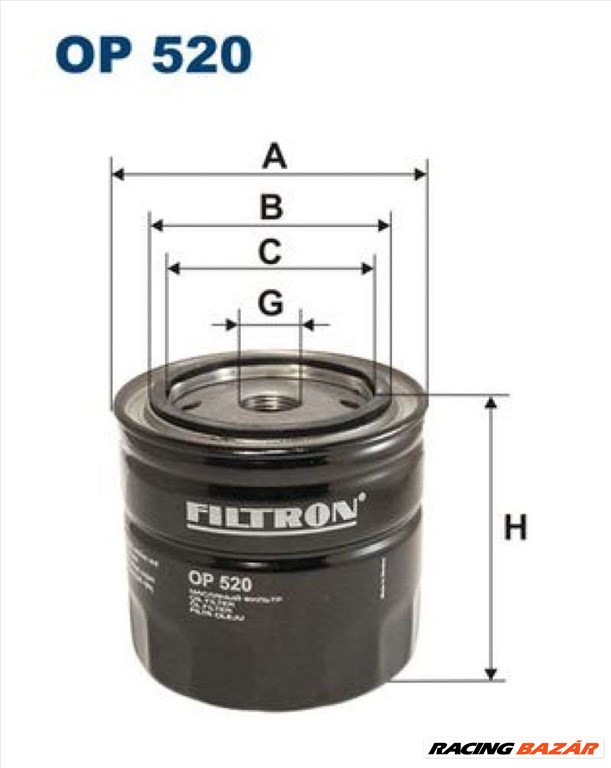 FILTRON op520 Olajszűrő - ALFA ROMEO, FIAT, LANCIA, SKODA, LADA, ZAZ, FSO 1. kép