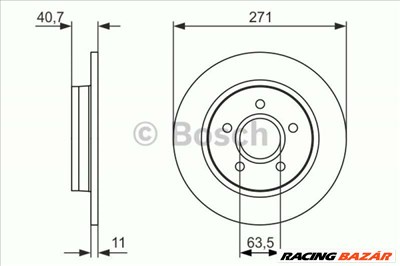BOSCH 0 986 479 763 Féktárcsa - FORD