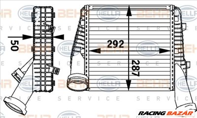 HELLA 8ML 376 729-561 Intercooler - PORSCHE, VOLKSWAGEN, AUDI