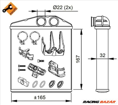 NRF 54208 Fűtésradiátor - VAUXHALL, OPEL