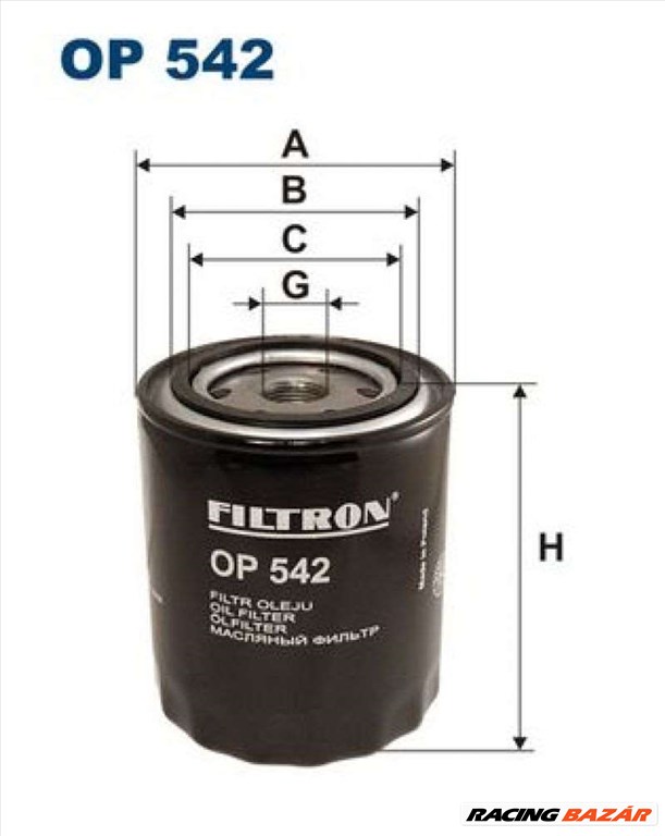 FILTRON op542 Olajszűrő - FORD 1. kép