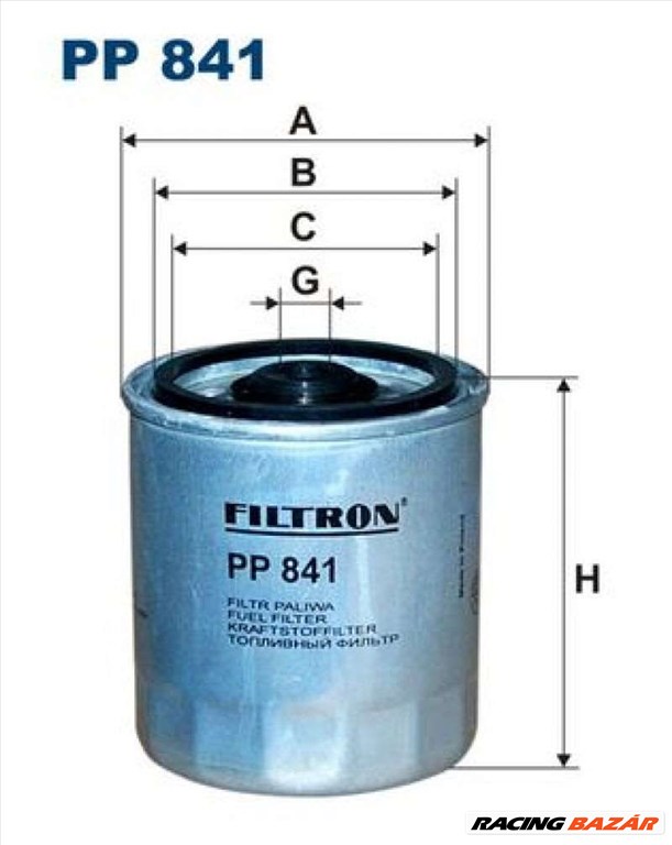 FILTRON pp841 Üzemanyagszűrő - MERCEDES-BENZ, SSANGYONG, DAEWOO 1. kép