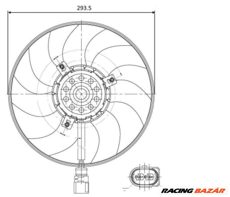 NRF 47395 Hűtőventillátor - VOLKSWAGEN, SEAT, SKODA, AUDI 1. kép