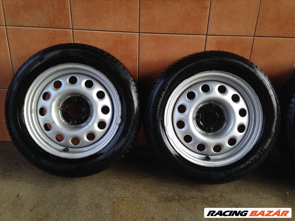 VW 14" LEMEZFELNI 4x100 NYÁRI 185/60R14 GUMIKKAL OLCSÓN!!!! 2. kép