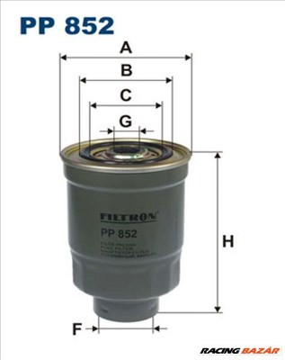 FILTRON pp852 Üzemanyagszűrő - OPEL, MITSUBISHI, MAZDA, DAIHATSU, ISUZU, VAUXHALL, FORD