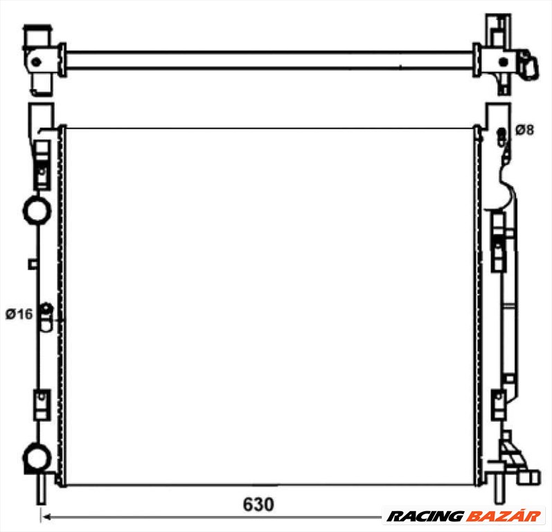 NRF 53002 Motorvízhűtő - RENAULT 1. kép