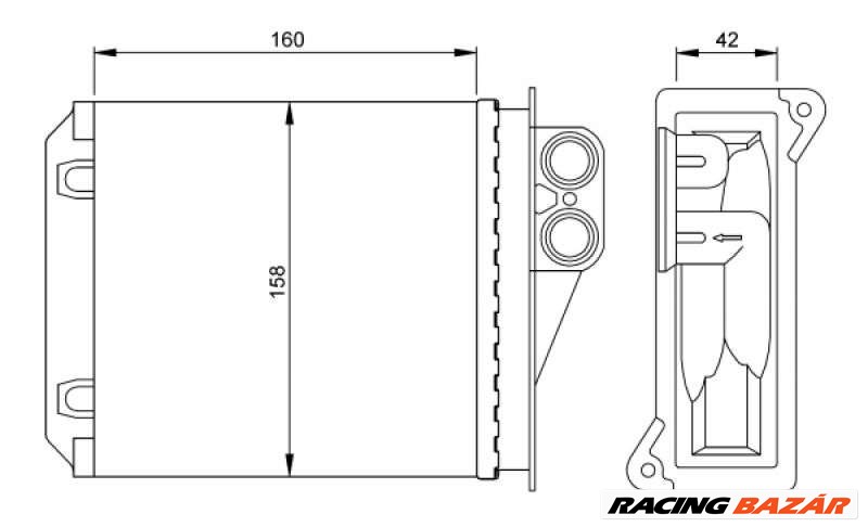 NRF 54236 Fűtésradiátor - MERCEDES-BENZ, VOLKSWAGEN 1. kép