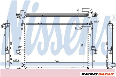 NISSENS 64308A Motorvízhűtő - ROVER, MG