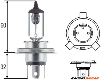 HELLA 8GJ002525-251 Fényszóró izzó - BMW, SUZUKI, RENAULT, FORD, ALFA ROMEO, SAAB, FIAT