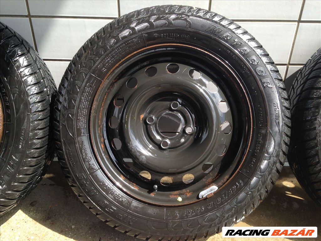 NISSAN MICRA 14" LEMEZFELNI 4X100 TÉLI 165/70R14 GUMIVAL OLCSÓN!!!!! 4. kép