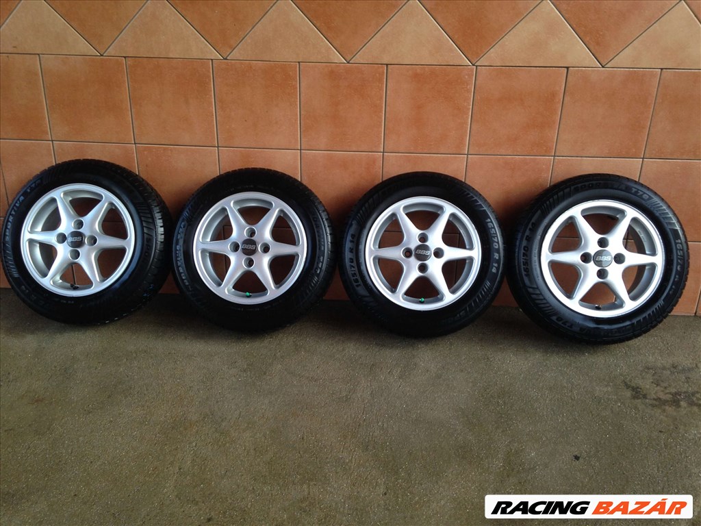 BBS 14" ALUFELNI 4X100 NYÁRI 165/70R14 GUMIVAL OLCSÓN!!!!!! 1. kép