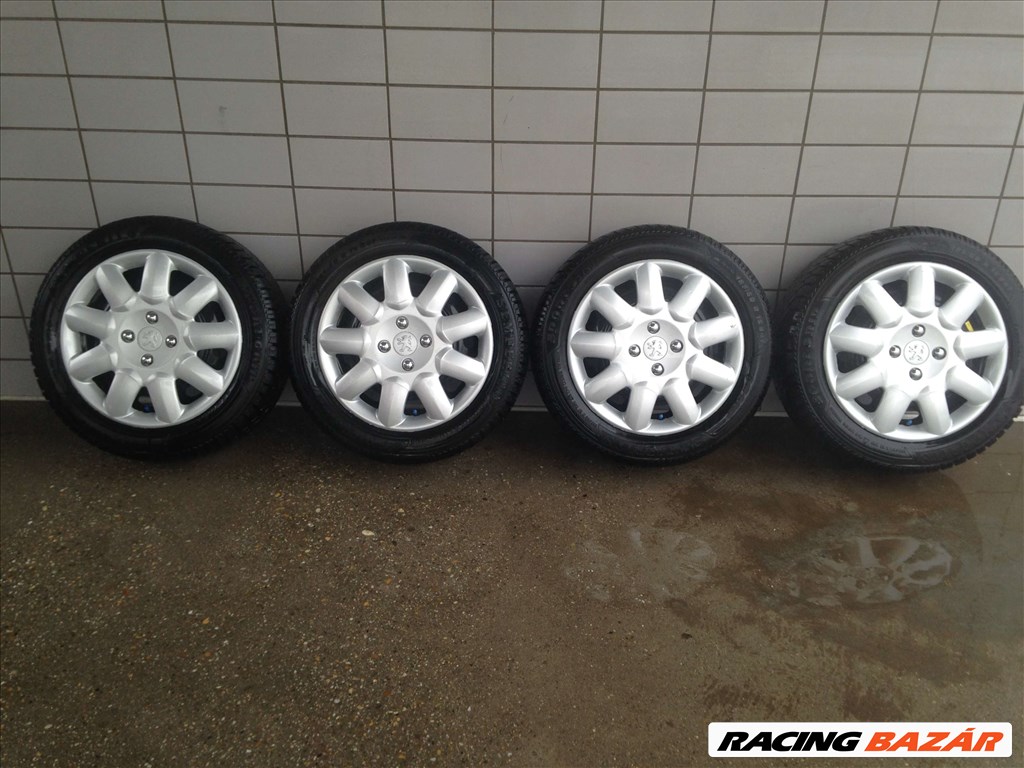 PEUGEOT 15" LEMEZFELNI 4X108 TÉLI 185/60R15 GUMIKKAL OLCSÓN!! 1. kép