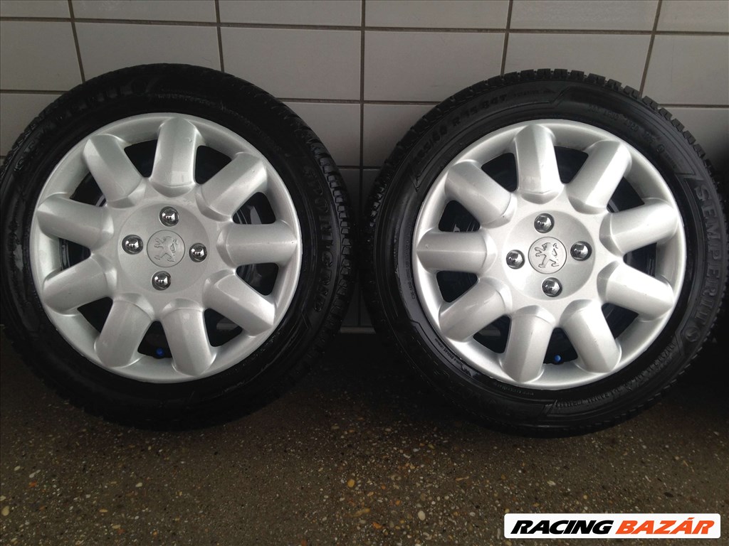 PEUGEOT 15" LEMEZFELNI 4X108 TÉLI 185/60R15 GUMIKKAL OLCSÓN!! 2. kép