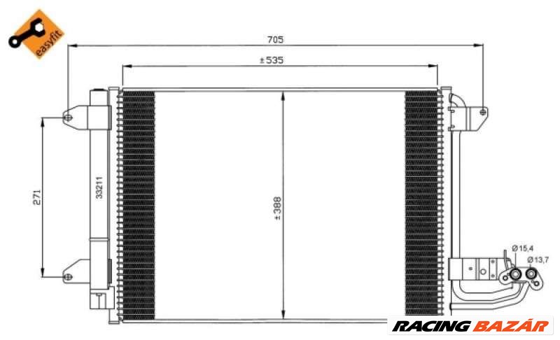 NRF 35520 Klímahűtő - SEAT, VOLKSWAGEN, SKODA, AUDI 1. kép