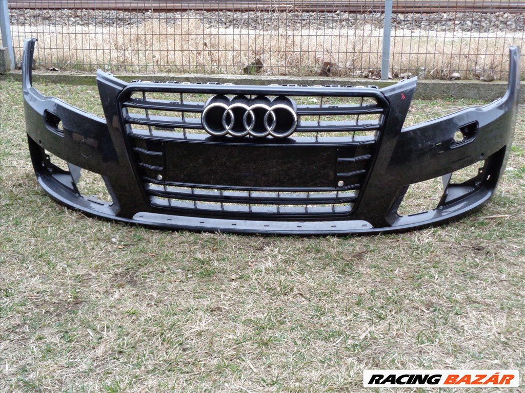 Audi A7 4G8 2010-2014 Első Lökháritó mosos radaros Fekete rácsal 1. kép