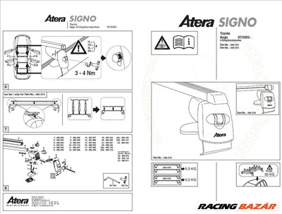 Toyota Aygo 2005-2008 - Tetőcsomagtartó szett acél, zárható (5 ajtós)*