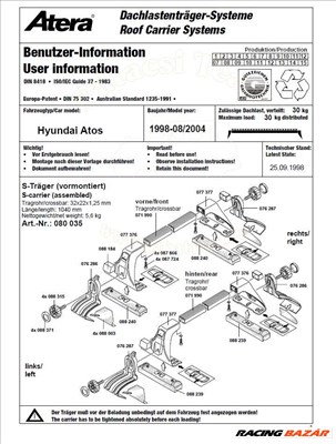 Hyundai Atos 1998-2004 - T.csomagt. acél zárható