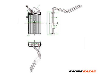 Ford Transit 2000-2006 - Fűtőradiátor (klímás) 247x146x42