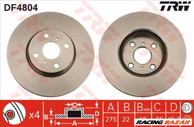 TRW DF4804 Féktárcsa - TOYOTA
