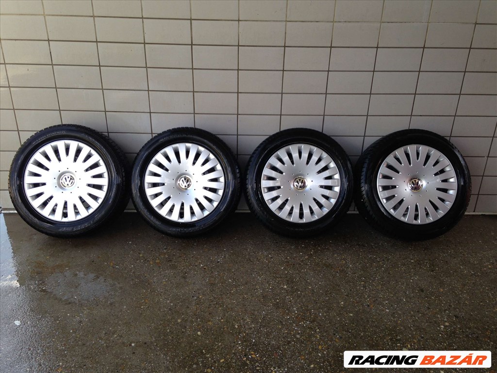 VW 16" LEMEZFELNI 5X112 TÉLI 205/55R16 GUMIKKAL OLCSÓN!!!!! 1. kép