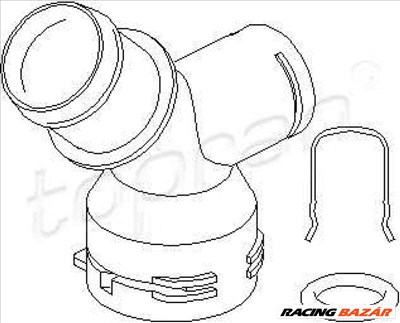 TOPRAN 112401 Vízcsőcsonk - VOLKSWAGEN, SKODA, AUDI, SEAT