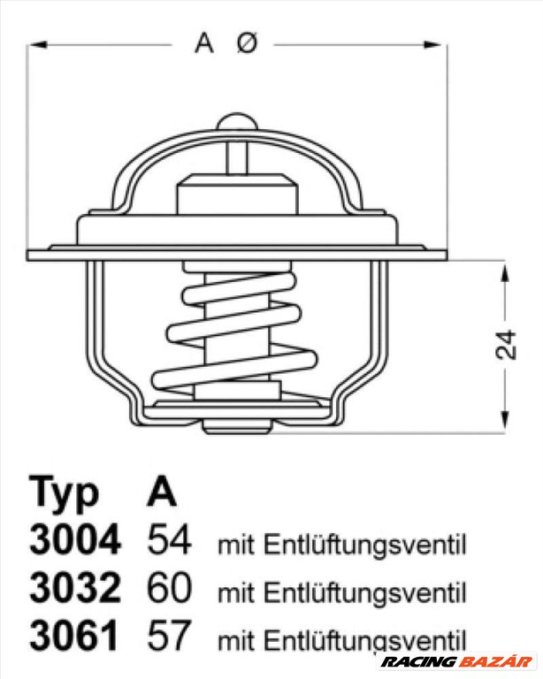 WAHLER 3004.82 Termosztát - AUSTIN, ROVER, LAND ROVER, NISSAN, ISUZU, MG, OPEL 1. kép