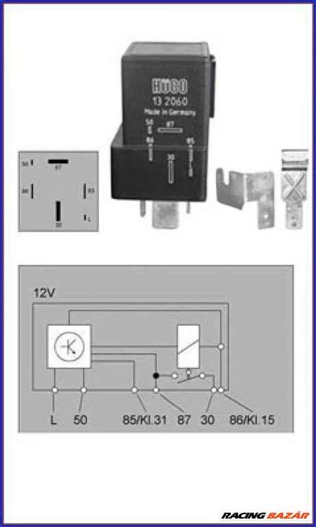 HÜCO 132060 Izzító relé - OPEL, FORD, VOLVO, VAUXHALL 1. kép