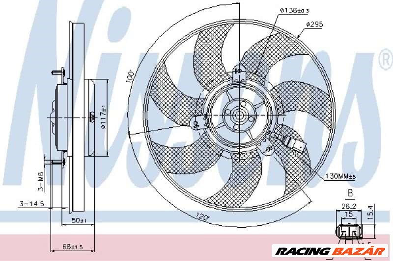 NISSENS 85733 Hűtőventillátor - VOLKSWAGEN, SEAT, SKODA, AUDI 1. kép