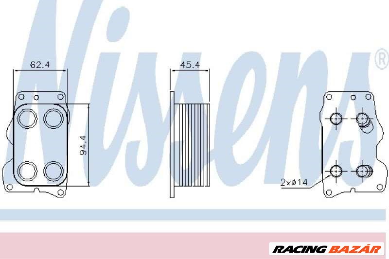 NISSENS 90740 Olaj hűtő - CITROEN, PEUGEOT, FIAT, FORD, VOLVO, LANCIA, TOYOTA 1. kép