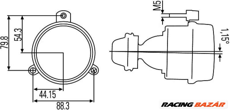 HELLA 1NL007186-047 Ködlámpa - LANCIA, PORSCHE, RENAULT, MERCEDES-BENZ, SUZUKI, MAZDA, MITSUBISHI 1. kép