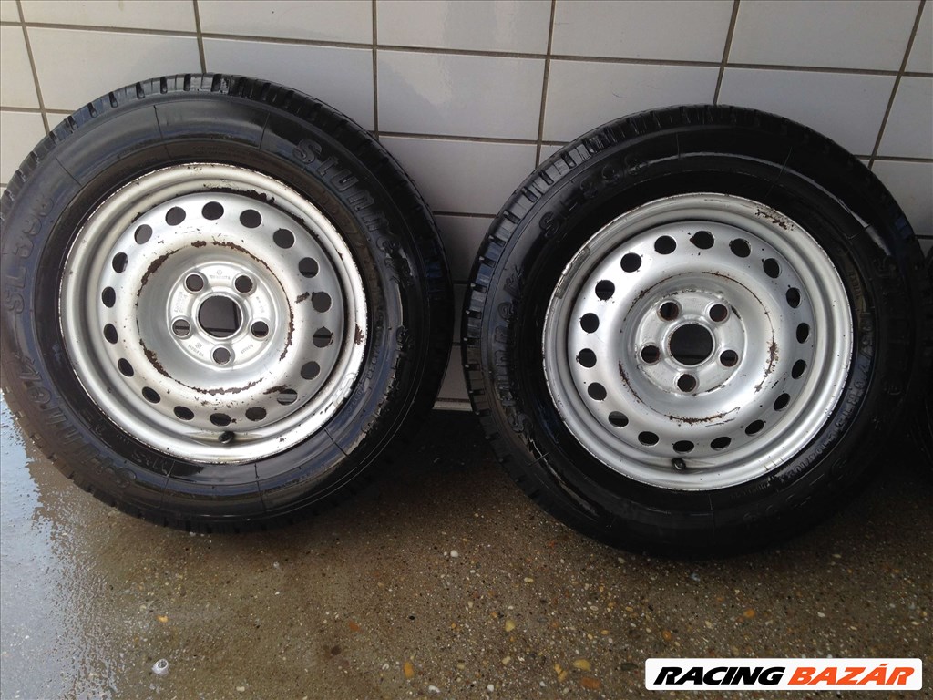  VW TRANSPORTER 15" LEMEZFELNI 5X112 TÉLI 195/70R15C GUMIKKAL OLCSÓN! 2. kép