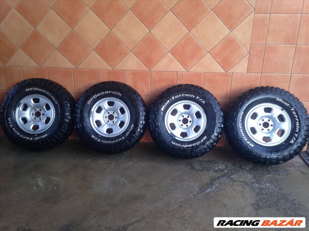 NISSAN D-40 16" LEMEZFELNI 6X114,3 OFF-ROAD 285/75R16 GUMIKKAL OLCSÓN!!!!!  1. kép