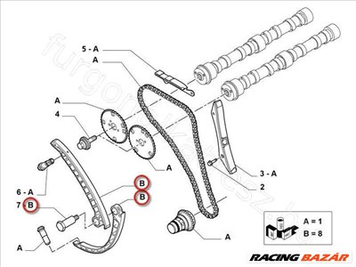 Vezérmű lánc feszítő készlet - Boxer Jumper Ducato - 504084528 5802122597