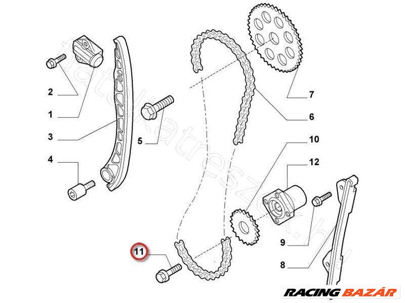 Vezérműlánc fogaskerék csavar LANCIA MUSA - FIAT eredeti 55187537 2. kép