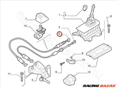 Váltóbowden Grande 6seb ALFA ROMEO MITO - FIAT eredeti 55199874