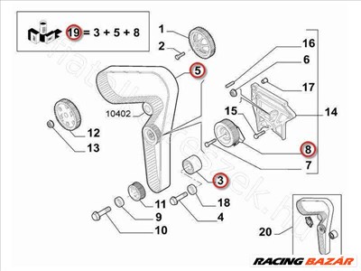 Vezérműszíj készlet ALFA ROMEO 159 - FIAT eredeti 71754560