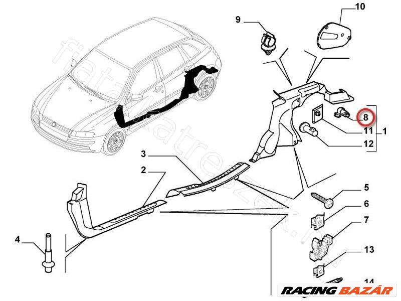 Kalaptartó patent ALFA ROMEO GT - FIAT eredeti 71718755 3. kép