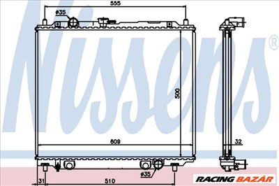 NISSENS 62801 Motorvízhűtő - MITSUBISHI
