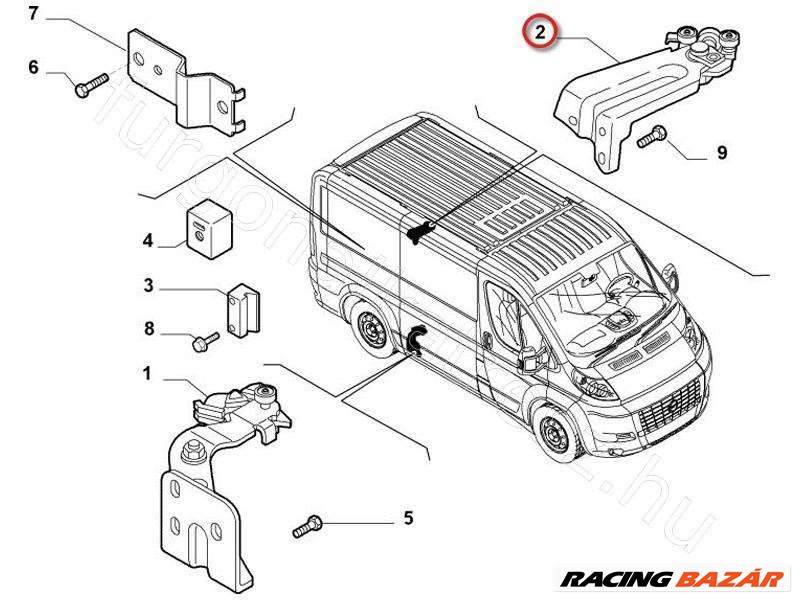 Tolóajtó felső görgő PEUGEOT BOXER III (06-) - OE gyári azonos 1376700080 2. kép