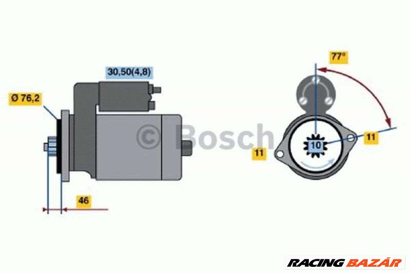 BOSCH 0 001 123 016 Önindító - VOLKSWAGEN, AUDI, SEAT, SKODA 1. kép