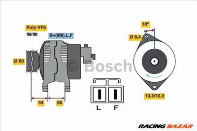 BOSCH 0 986 048 301 Generátor - OPEL, VAUXHALL